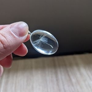 Dandelion seed resin pendant necklace